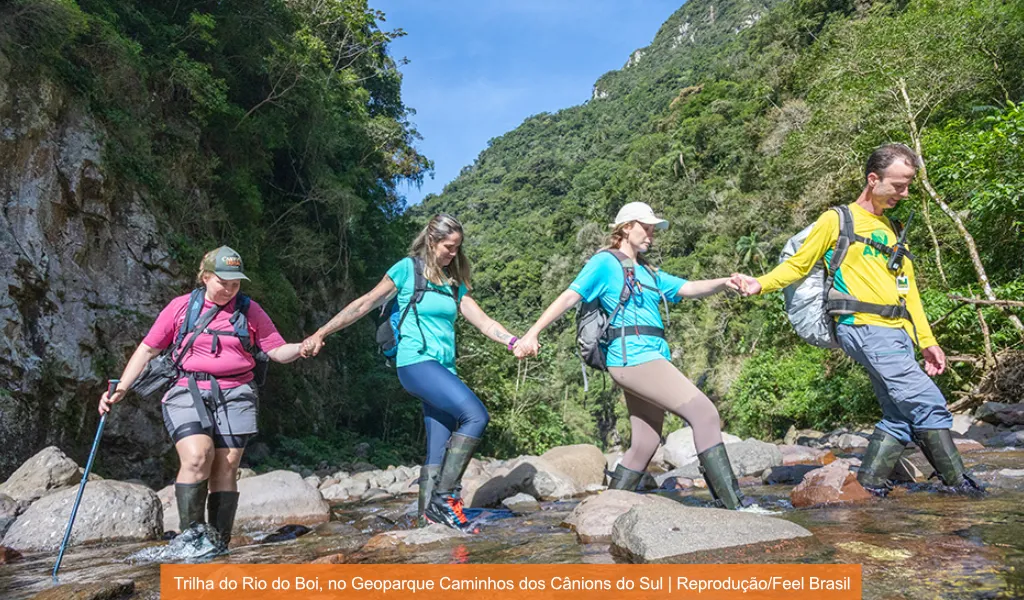 Aventura garantida na Trilha do Rio do Boi, no Geoparque Caminhos dos Cânions do Sul